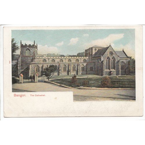 Bangor Cathedral Edwardian Undivided Back Postcard Caernarfonshire