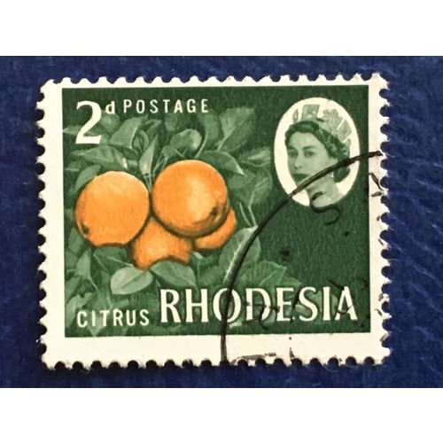 Rhodesia QEII 1966 2d Citrus Used SG 375 Sc 224 postage stamp orange fruit