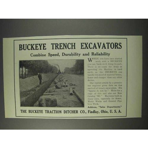 1910 Buckey Traction Co. Trench Excavators Ad