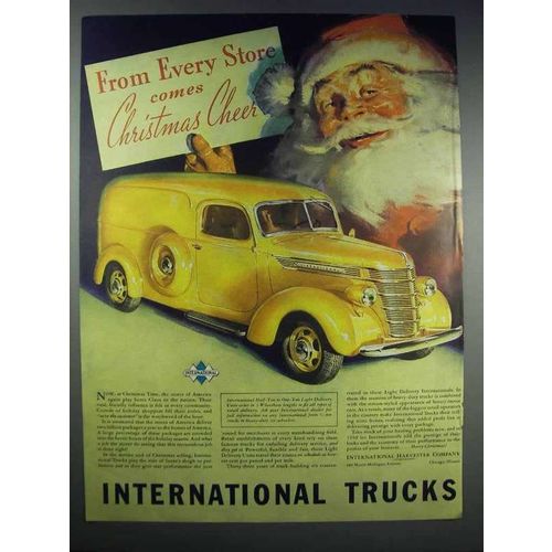 1938 International Harvester Truck Ad - Santa