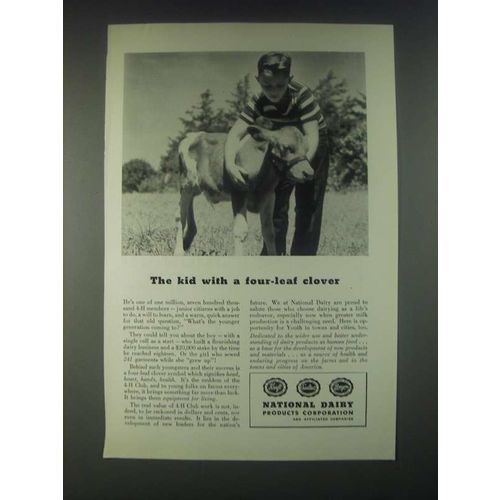 1946 National Dairy Products Corporation Ad - The Kid With a Four-Leaf Clover
