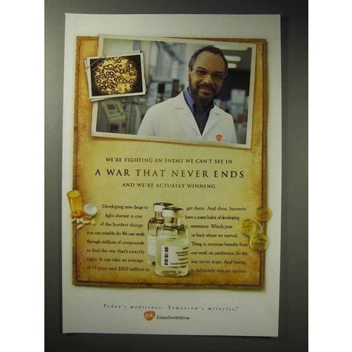 2005 GlaxoSmithKline Medicine Ad - War That Never Ends
