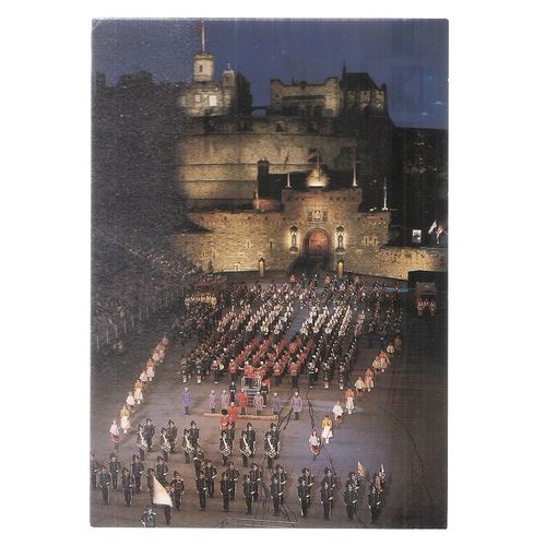 THE ANNUAL MILITARY TATTOO, EDINBURGH CASTLE, SCOTLAND. unused postcard =