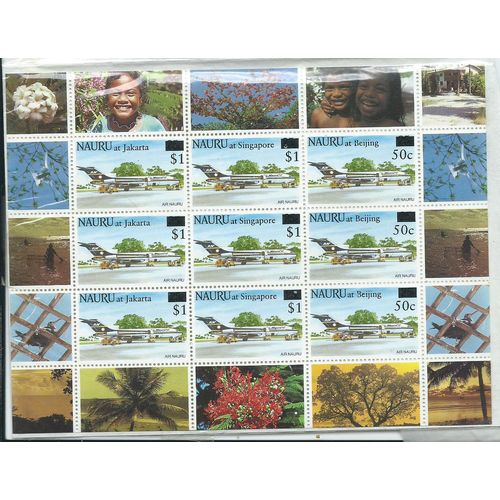 nauru stamps sg438 sg 438 set stamp exhibition surcharges