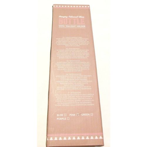Hanging Tea Light Holder Pink Decorative Candle Bottle