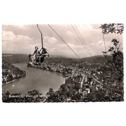 BERGRESTAURANT, BOPPARD, GERMANY used vintage postcard RP 1967 pm =