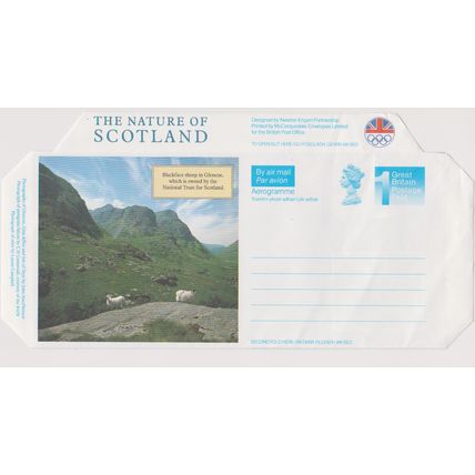 GB circa 1990 prepaid 1st class unused aerogram The Nature of Scotland