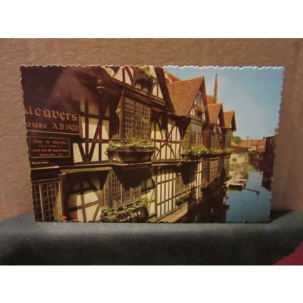 THE WEAVERS AND RIVER STOUR, CANTERBURY, KENT . vintage unused postcard =