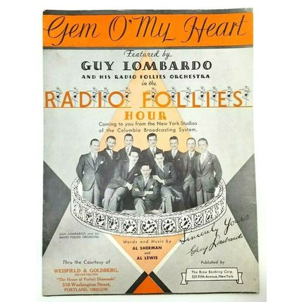 Guy Lombardo Gem O My Heart Radio Follies Sherman & Lewis Sheet Music (K10C)