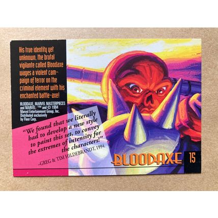 Marvel Masterpieces 1994 Base trading Card # 15 Bloodaxe (B) Fleer