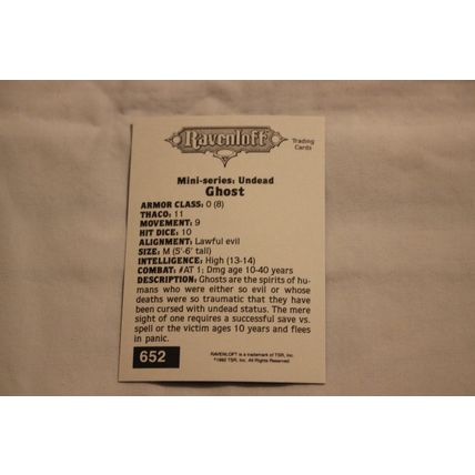 Ghost 1992 TSR 2nd Edition Dungeons & Dragons NO.652