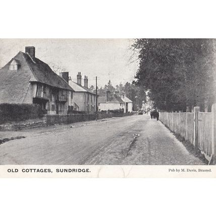 Old Cottages Sundridge Antique Postcard