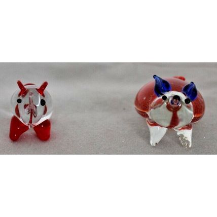 Vintage, ( 1970's) Hand Made, Art Glass Miniature Animals 1 Elephant & 1 Rat