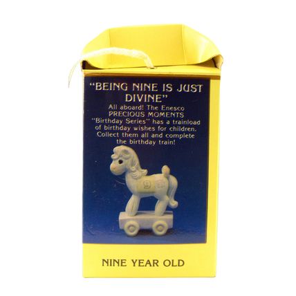 ENESCO ALL ABOARD THE ENESCO PRECIOUS MOMENTS BIRTHDAY SERIES NINE YEAR OLD 1991