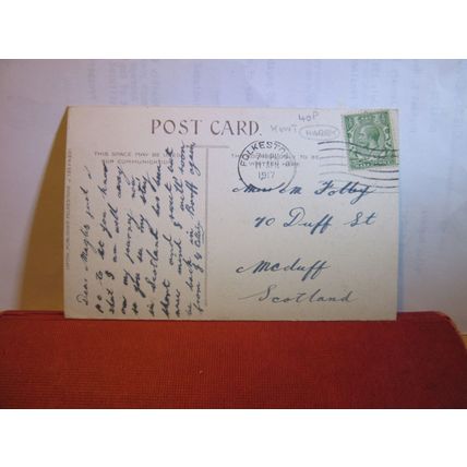 the LEAS, FOLKESTONE,KENT. used antique postcard by Upton 1917 pm =