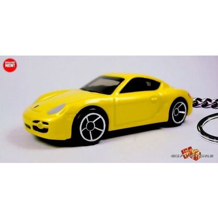 RARE KEY CHAIN YELLOW BLACK PORSCHE CAYMAN S CUSTOM Ltd EDITION GREAT GIFT