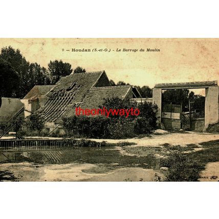 Houdan, Le Barrage Du Moulon, France, Corner Damaged Postcard