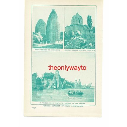 Temples At Bindrabund, Kashmir And Benares, India, Book Illustration), 1907/9