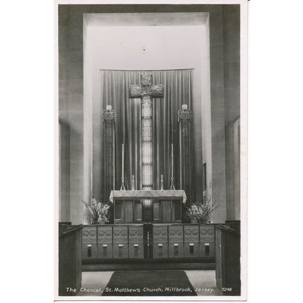 PC22048 The Chancel. St. Matthews Church. Millbrook. Jersey. RA. No 3248. RP