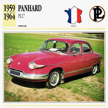 Collectors Club card. Classic Cars. Panhard PL17
