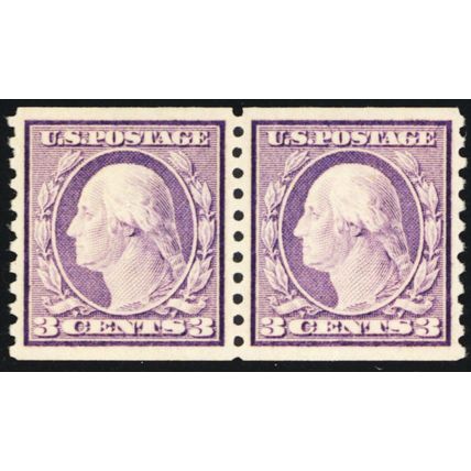 493, Mint NH Superb 3¢ Coil Pair - PSE Certificate Graded 98 * Stuart Katz