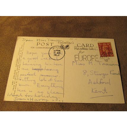 Valentines Postcard - Needle Rock & Caves, Jersey - Artist EW Trick / A1754