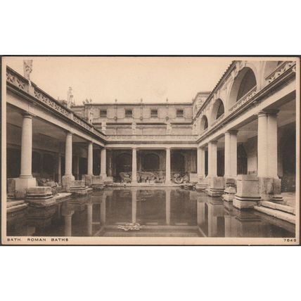 Roman Baths, Bath, Somerset, c.1920s - Photochrom Postcard