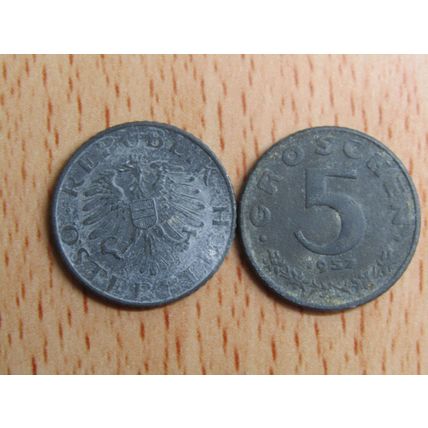 Austria 1957 5 Groschen Coin