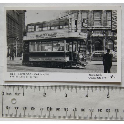 1960/70s postcard Liverpool Tram no.231