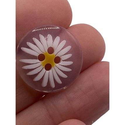 Transparent Clear Daisy Flower 4 Hole Sewing Knitting Buttons 20mm To 11.5mm