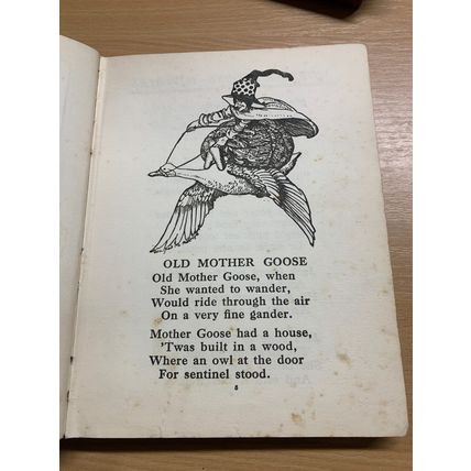 1932 "MOTHER GOOSE RHYMES" ILLUSTRATED FICTION LARGE HARDBACK BOOK (P4)