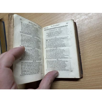 1750 "THE WORKS OF [EDMUND] SPENSER" VOLUME 3 SMALL LEATHER ANTIQUE BOOK (P3)