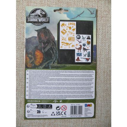DINOSAUR Kids Tattoo Set Temporary Tattoos Jurassic World