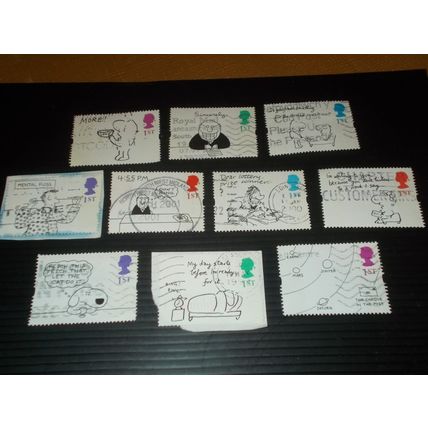 1996 SET OF 10 CARTOONS ( PHOS ) STAMPS USED