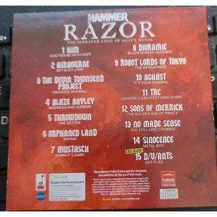 Razor CD Promo Metal Hammer Magazine Airbourne 15 Track Album Devin Townsend
