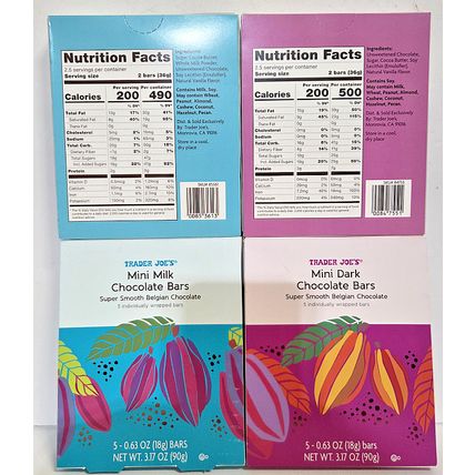 Trader Joe's Mini Dark & Milk Super Smooth Belgian Chocolate Bundle 3.17oz 90g