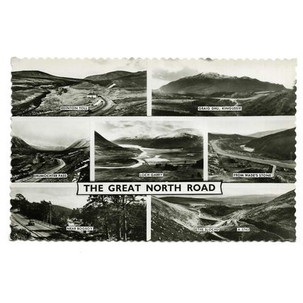 Postcard UK Scotland Invernessshire The Great North Road now A9 multiviews