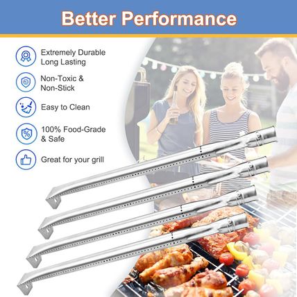 Grill Burner Tubes for Napoleon Legend 485, LEX 485 605 730, Prestige 500, Mirag