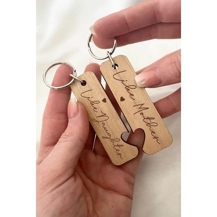 Light French Beige Like Mother Like Daughter Wooden Pendent with Self-assembled