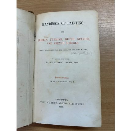 1854 "HANDBOOK OF PAINTING" 1ST EDITION ILLUSTRATED VOL 1 HARDBACK BOOK (P3)