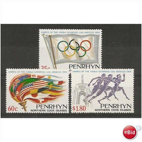 Olympic Games,Los Angeles set of 3.Mounted Mint.