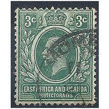 East Africa & Uganda Prot 1912 SG45 3c Black Fine Used