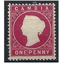 Gambia 1887 SG23 1d Crimson Wmk Crown CA Mounted Mint ..