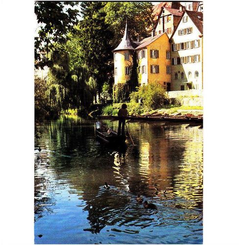 Colour Postcard - View of Holderlinturm from the River Tubingen, Germany