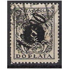 Po Mi 51 z: 10,000 Mk. on 8 Mk. Postage Due: Numeral, smooth paper.