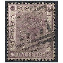 Sierra Leone 1883 SG25 2d Magenta Wmk Crown CA Fine Used . .