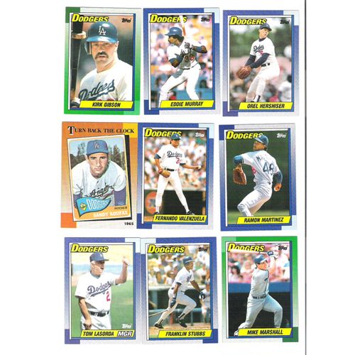 1990 Topps L. A. Dodgers team set w/traded 32 cards- Koufax, Murray, Hershiser