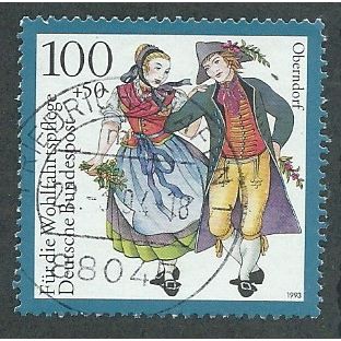 GER 1993 100pf+ 50 'NATIONAL COSTUMES- OBERNDORF' FINE USED (EBID47-579)