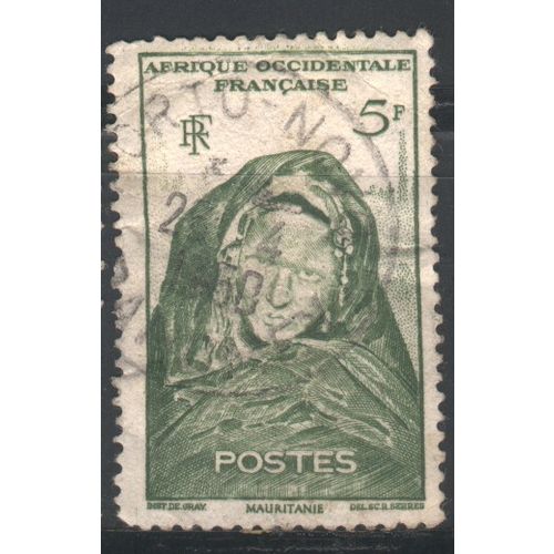 French West Africa 1947 - SG47 - 5f green - Mauritanian Woman - used