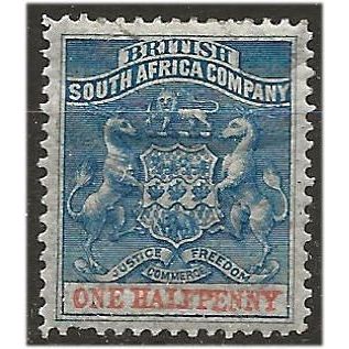 Rhodesia 1892 SG18 1/2d Dull Blue & Vermilion Mounted Mint . .. .